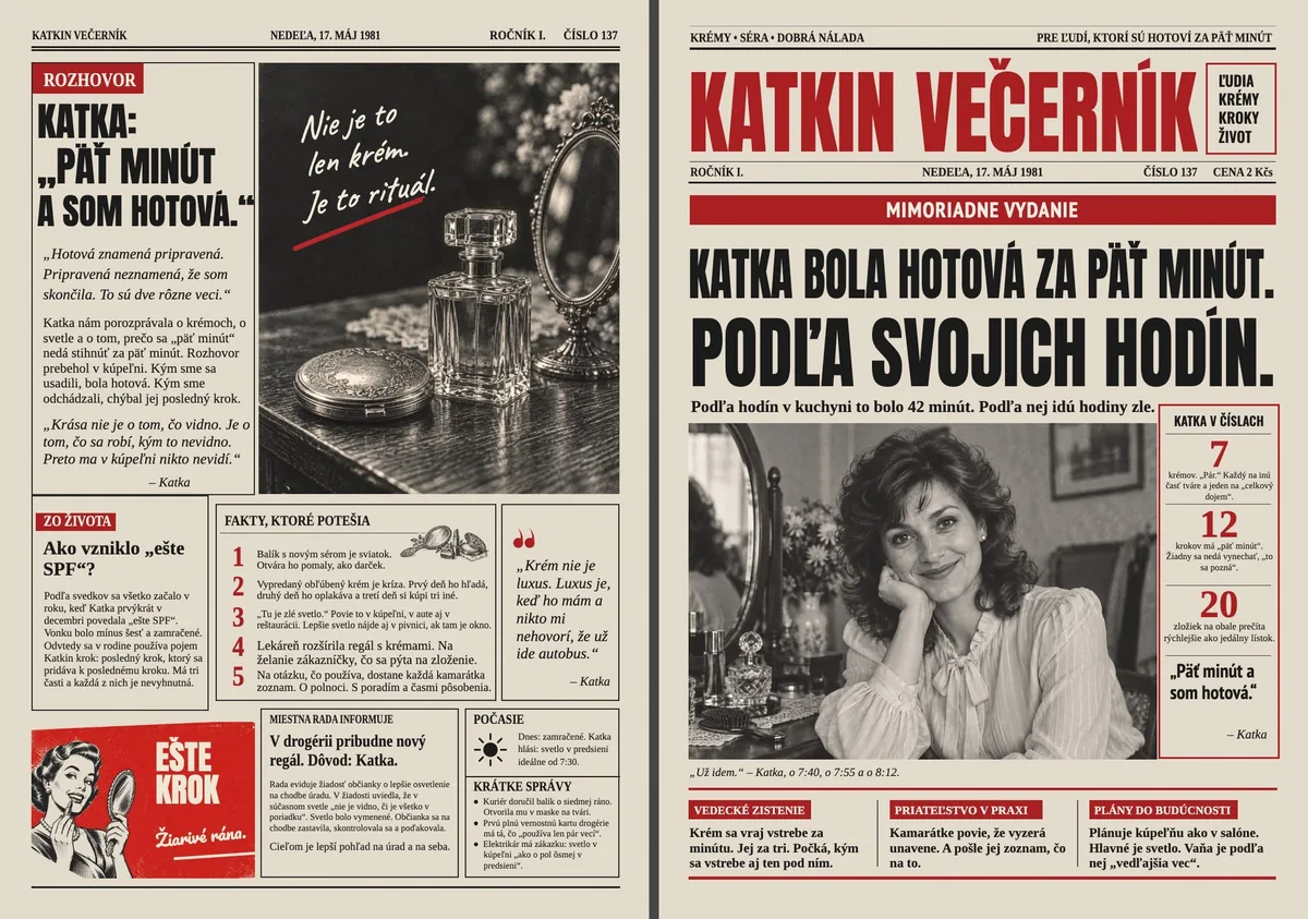 Retro noviny pre beauty queen