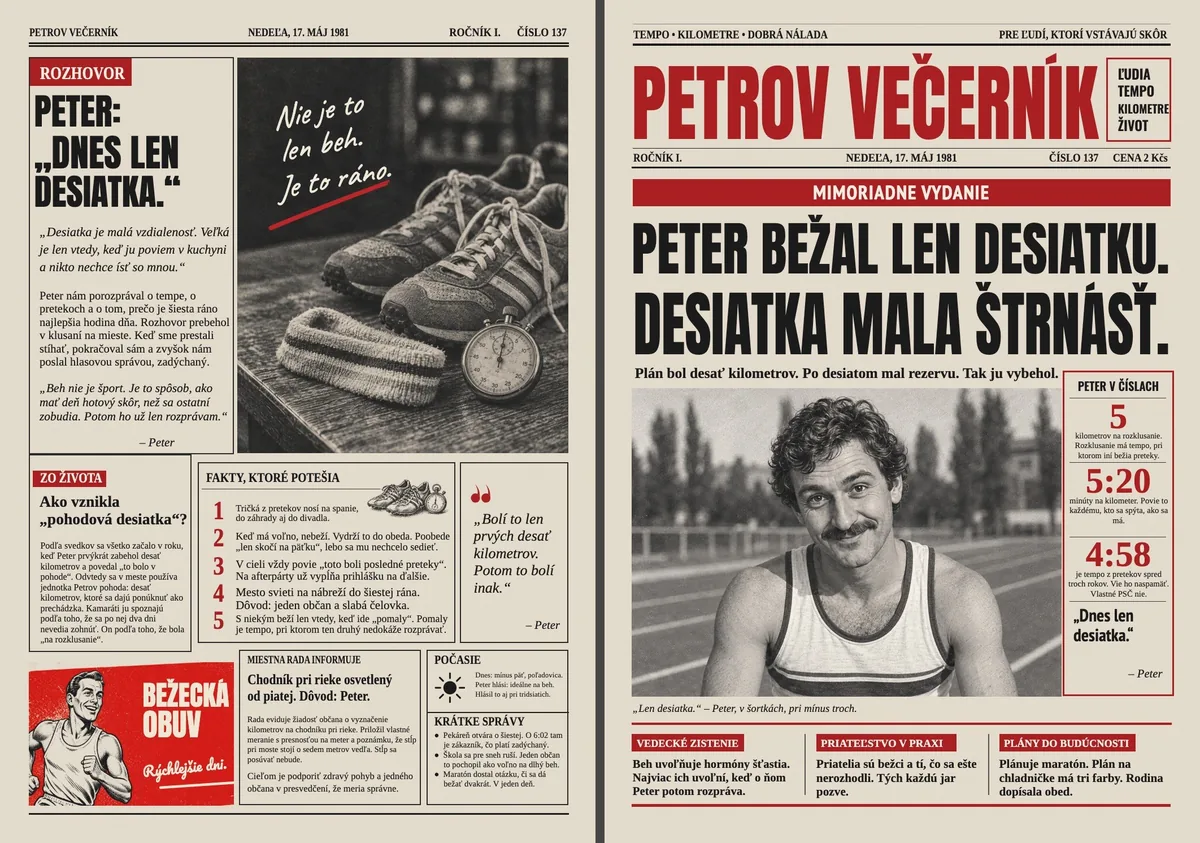 Retro noviny pre bežca