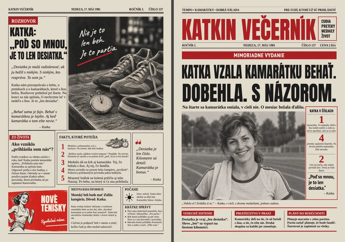 Retro noviny pre bežkyňu