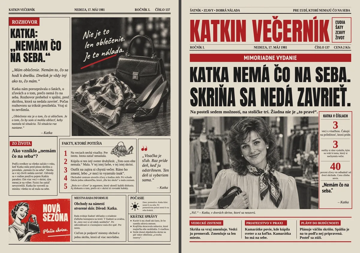 Retro noviny pre fashionistku
