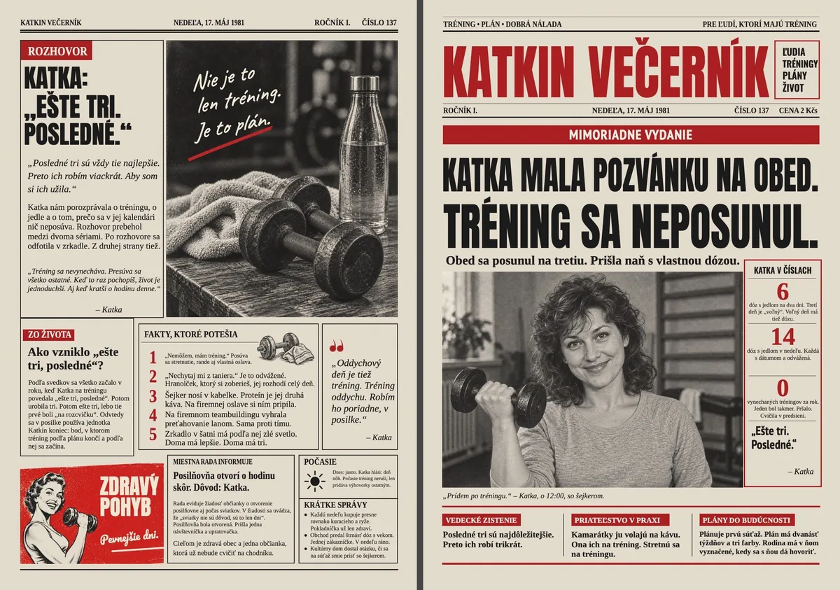 Retro noviny pre fitnesáčku
