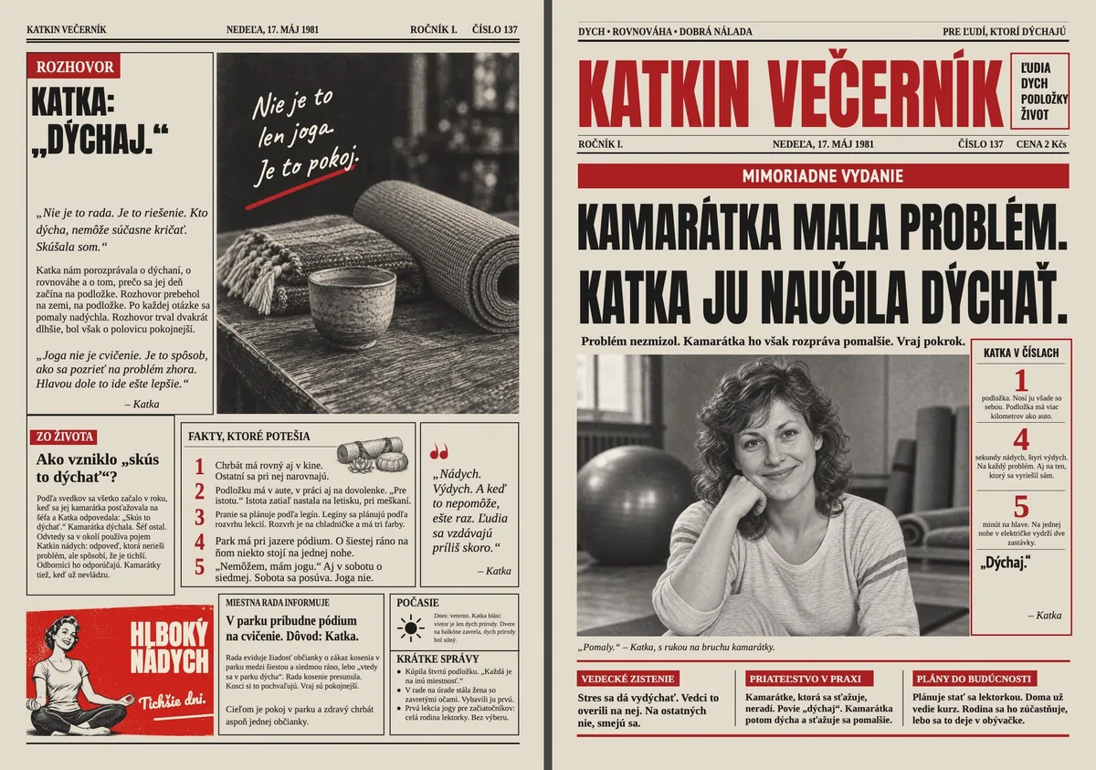 Retro noviny pre jogínku