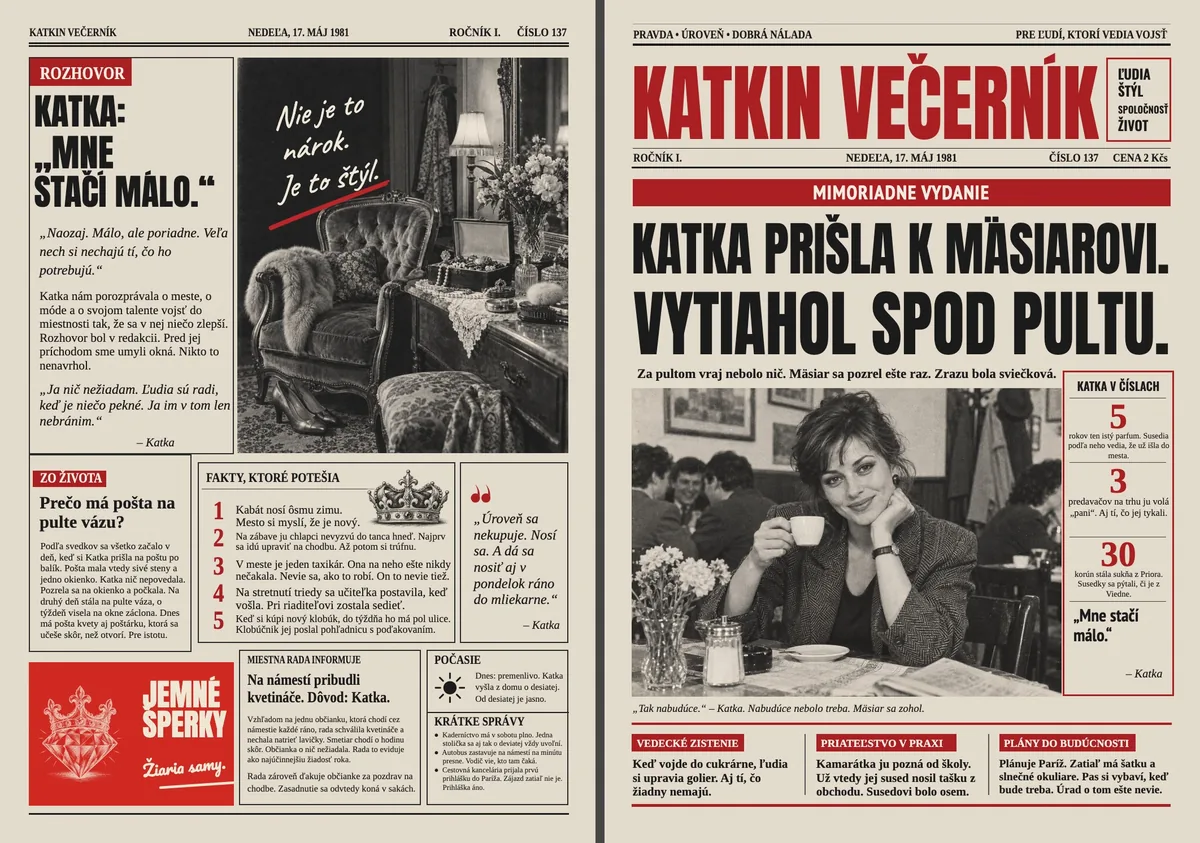 Retro noviny pre kráľovnú
