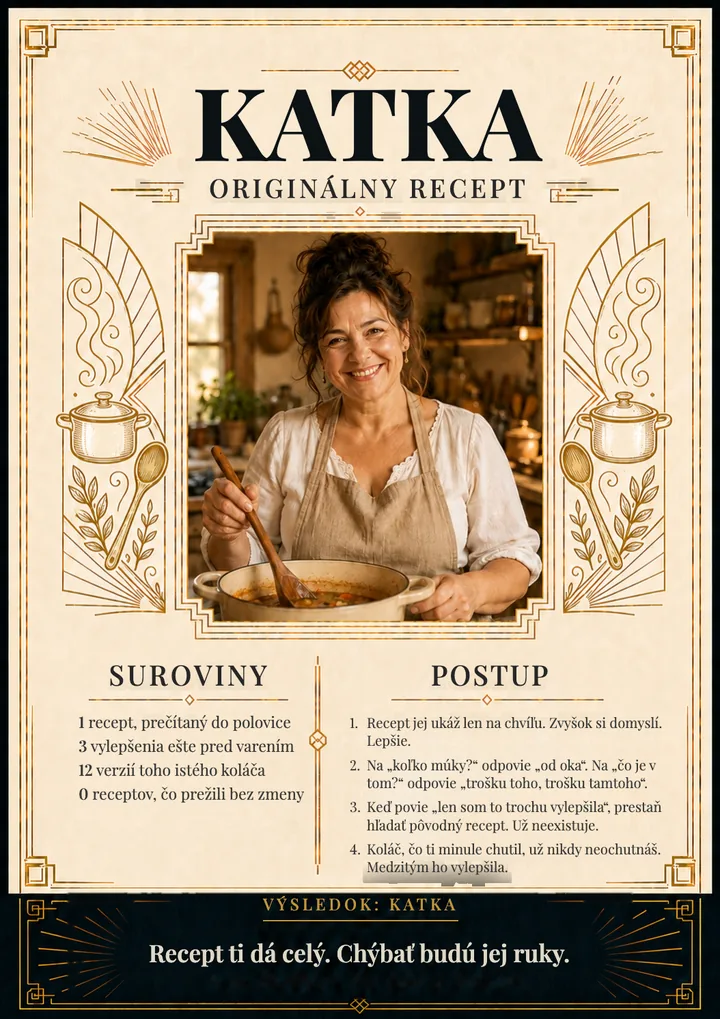 Recept na osobnosť pre kuchárku