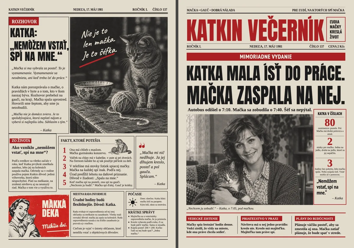 Retro noviny pre mačkárku
