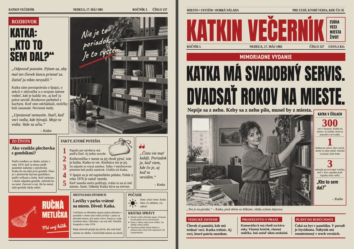 Retro noviny pre pani poriadku