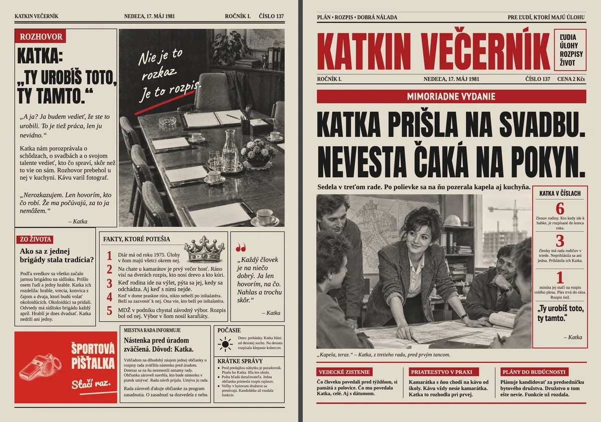 Retro noviny pre rodenú šéfku