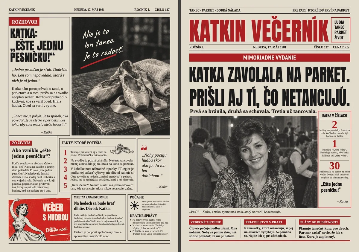 Retro noviny pre tanečnicu