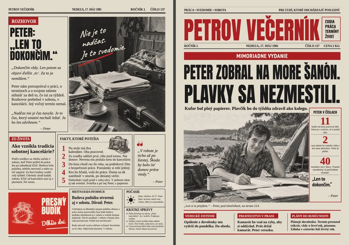Retro noviny pre workoholika
