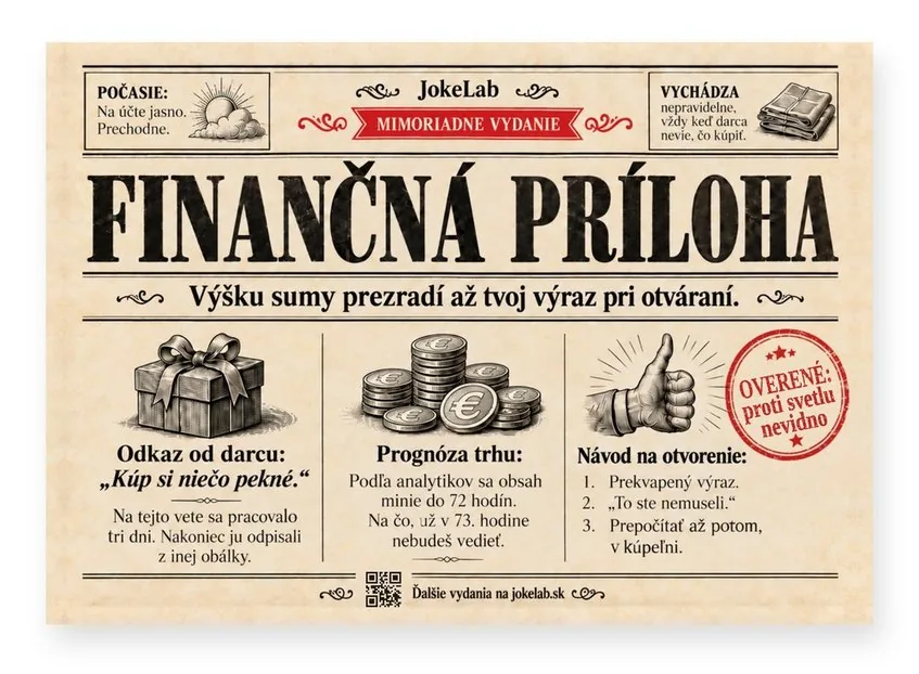 Obálka na peniaze – ukážka